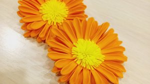 Оранжевая ромашка. Мастер-класс ромашка из фоамирана своими руками