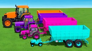 МУЛЬТИКИ ПРО РАЗНОЦВЕТНЫЕ ТРАКТОРА И МАШИНКИ ДЛЯ ДЕТЕЙ 🚜 БОЛЬШИЕ И МАЛЕНЬКИЕ ТРАКТОРА НА ФЕРМЕ