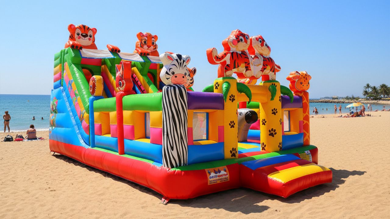 Коммерческий надувной батут «Тигриная страна 4», 9*5*5 м смотреть онлайн