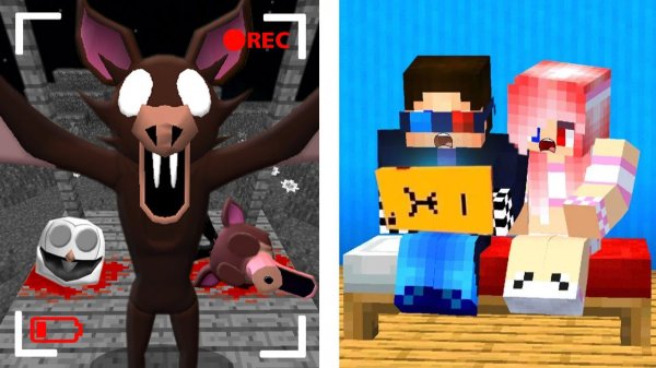 🦇СЛЕДИМ ПО КАМЕРАМ ЗА ЛЕТУЧЕЙ МЫШЬЮ 99 НОЧЕЙ В ЛЕСУ В МАЙНКРАФТ! ШЕДИ И ЛЕСКА MINECRAFT