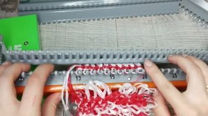 Как связать мочалку на вязальной машине Ивушка