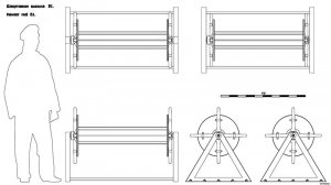 Швартовная вьюшка B1. Чертёж.  Hawser reel B1.  Drawings.