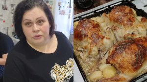 Мы купили что надо было.  Маринуем  цыплят Корнишонов. Запекаем. Немного развлечений.