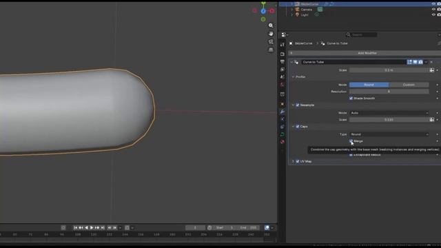 Blender 5.0 Описание модификатора От кривой к трубке смотреть онлайн