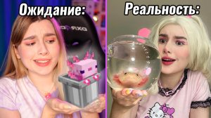 Я купила АКСОЛОТЛЕЙ из МАЙНКРАФТА в РЕАЛЬНОЙ ЖИЗНИ *мамочки*