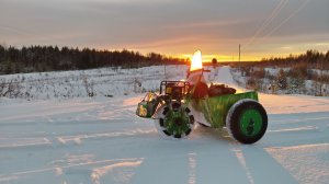 За водой на одноколёсном снегоходе