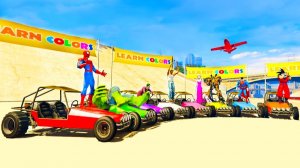 Человек-паук и красочные машинки и лодки для малышей. Мультфильм для детей. Мультики про машинки.