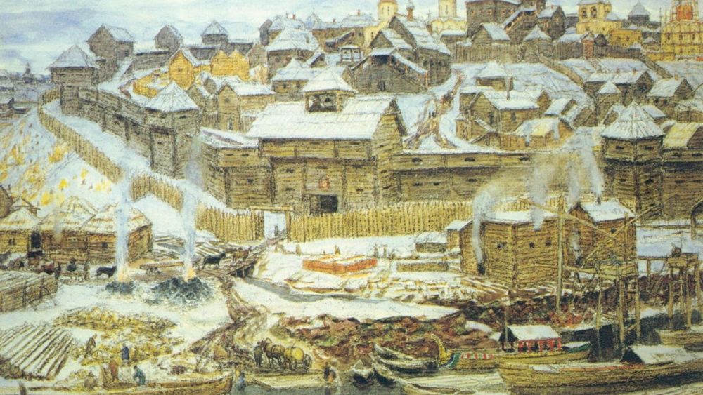 Строительство дубовых стен Московского Кремля смотреть онлайн