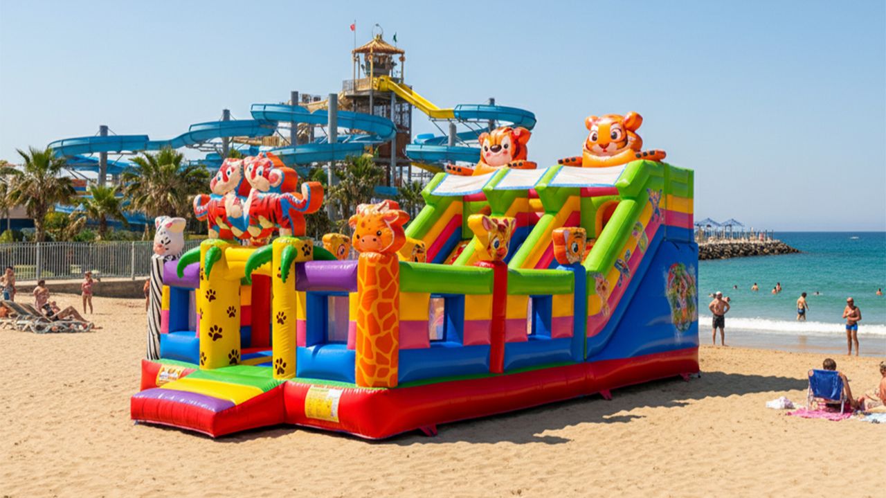 Коммерческий надувной батут «Тигриная страна 5», 9*5*5 м смотреть онлайн