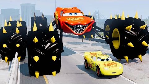 Эпический побег от Зомби Молния Маккуин Итер, Маккуин Большие Колеса Итер ｜BeamNG.Drive смотреть онлайн