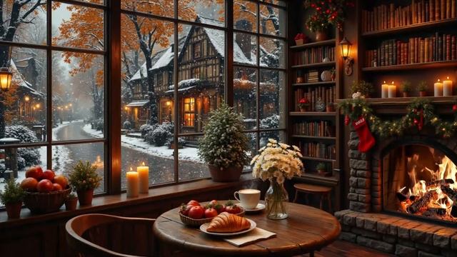 Зимнее кафе с прекрасной джазовой музыкой ❄️ смотреть онлайн