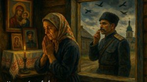 Мать у образов святых молится за сына…