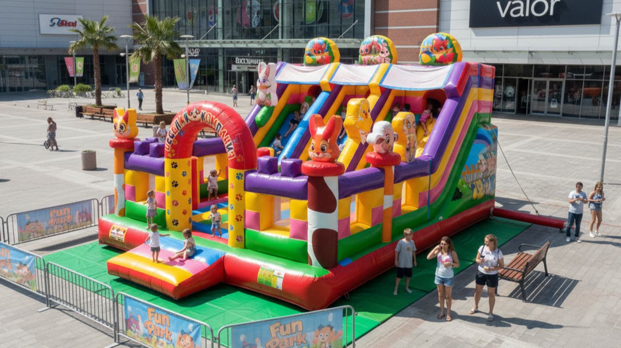 Коммерческий надувной батут «Весёлая компания 2», 8*6*5 м смотреть онлайн