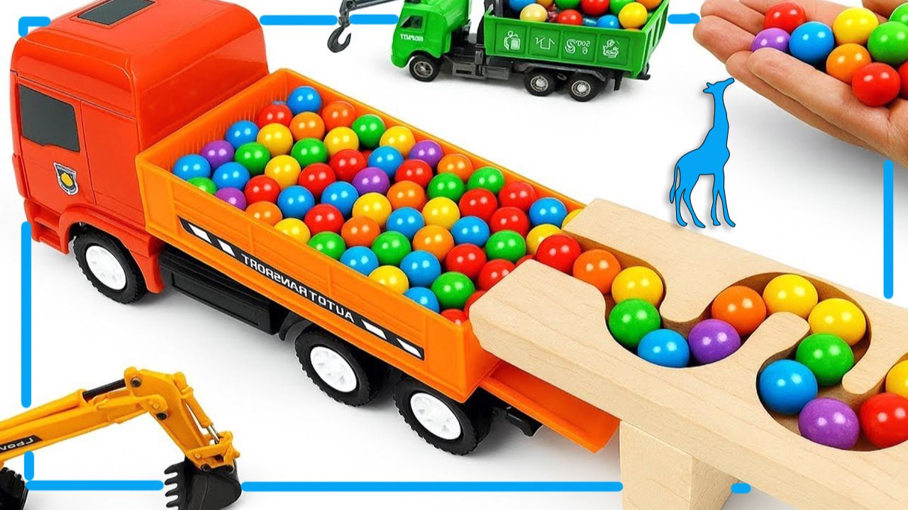 Мультики для детей. Яркие шарики Спускаются с деревянных склонов. Развивающие Мультики для малышей смотреть онлайн