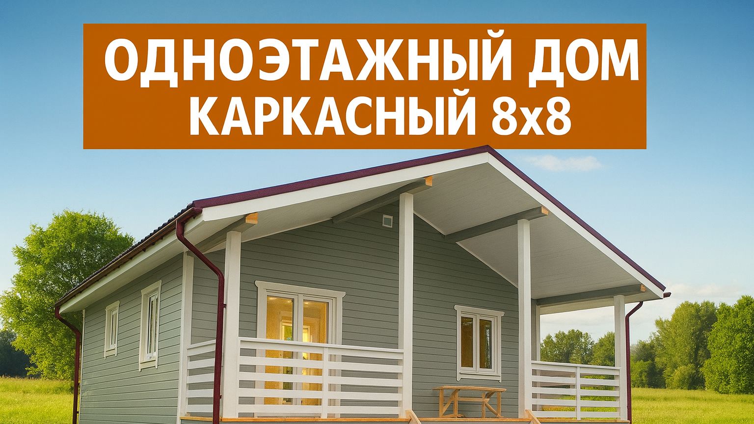 Одноэтажный каркасный дом — строительство под ключ, цена, фото