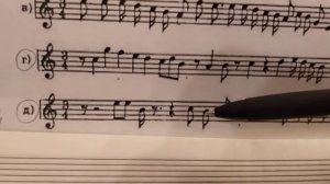 Группировка длительностей в размере 3/4 с использованием пауз, шестнадцатых нот.