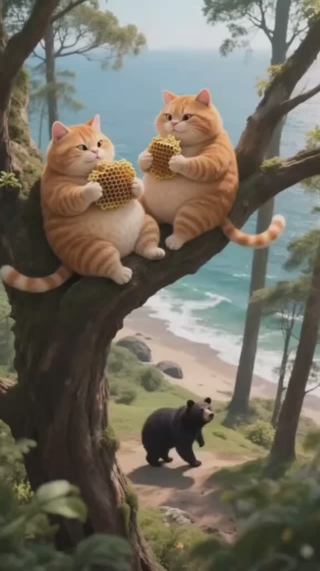 Как два кота медведя обманули