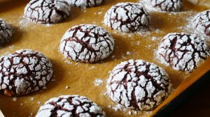 Шоколадное печенье на растительном масле. Шоколадные трещинки