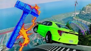 Битва Машин на Трамплине! Прыжок через Гигантские Молоты — Эпичные Разрушения!