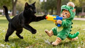 Мультики для детей, котик и водяной пистолетик, мультфильм/мультик