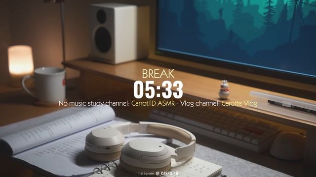 4 часа STUDY WITH ME ｜ Calm Piano 🎹, Rain Sounds ⛈️ ｜ Pomodoro 50⧸10 ｜ Productive Day, Dream Desk