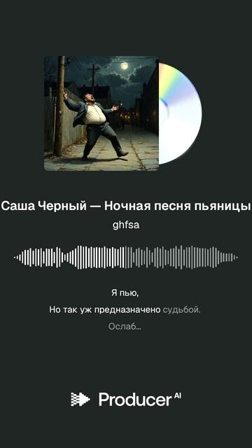 Саша Черный — Ночная песня пьяницы. смотреть онлайн