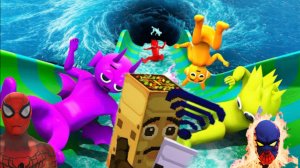 Команда суперсемейки СПРУНКИ в GTA Падение в огромный водоворот