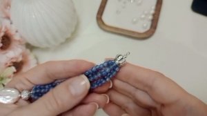 Браслет с жемчугом и кианитом Как сделать браслет