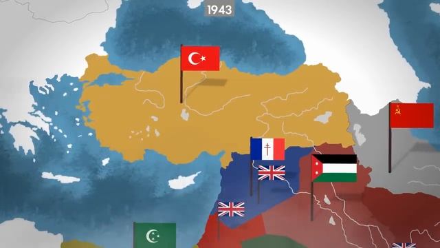 Ближний восток 1900-2020 - история на карте смотреть онлайн