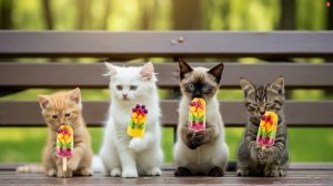 Котики ии мороженка
