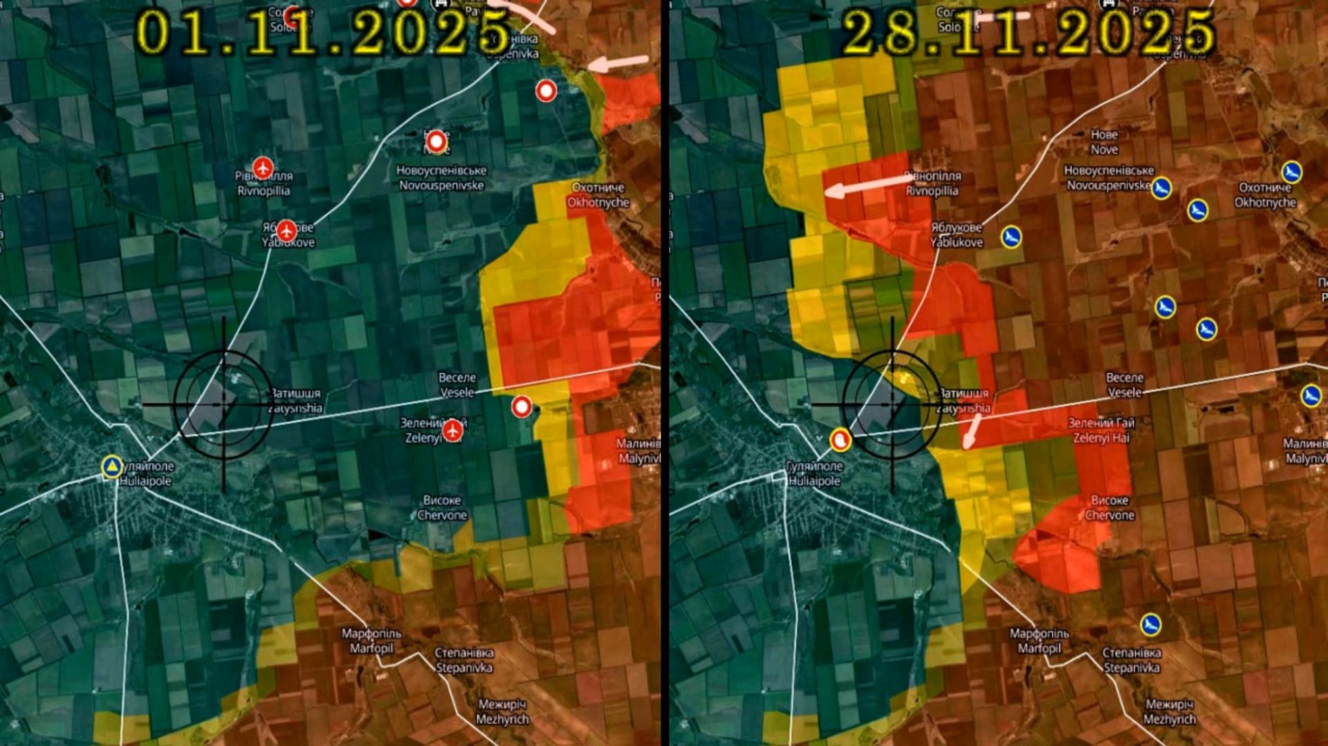 Карта боевых действий за Гуляйроле за ноябрь 2025 года смотреть онлайн