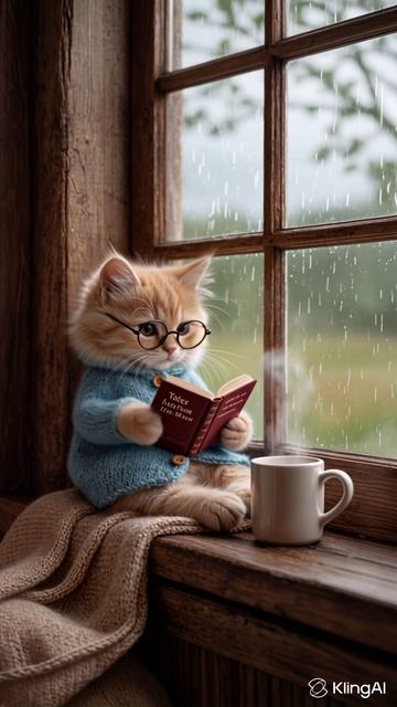 Котик читает книгу смотреть онлайн