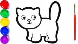 Мультик раскраска для детей. Как нарисовать кота