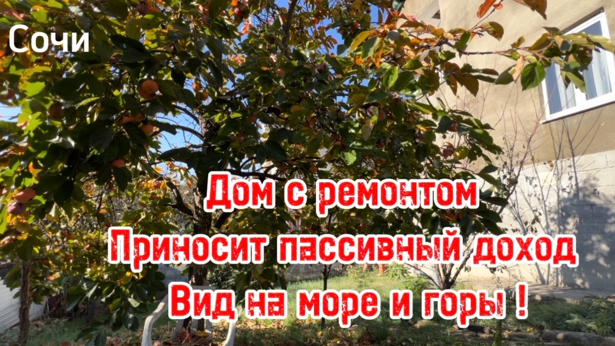 Дом в Сочи с ремонтом. Приносит пассивный доход. Виды на горы и море. Отличная цена ! смотреть онлайн