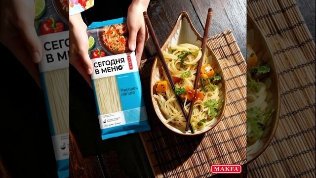 Рисовая лапша с тыквенным карри