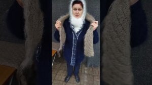 89507716355 Плед, косынка и туника. Всё связано из местного, щипанного пуха. Ручная работа.
