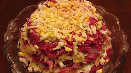 Селедка под шубой с яблоком