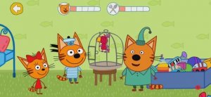 Три Кота Мультфильм Котиков с игрушкой мурлыкой.