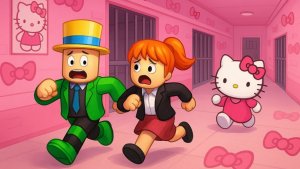 ПОБЕГ из ТЮРЬМЫ от Hello Kitty! НО моя подруга и я СБЕЖАЛИ! ЛЕГКИЙ побег в РОБЛОКС!
