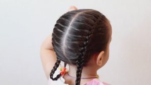 Легкие прически для школы - две косички
