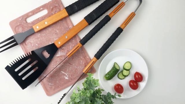 Набор для барбекю ВАГГЕН, нержавеющая сталь, дерево, 49-51 см, 3 предмета, C83500400