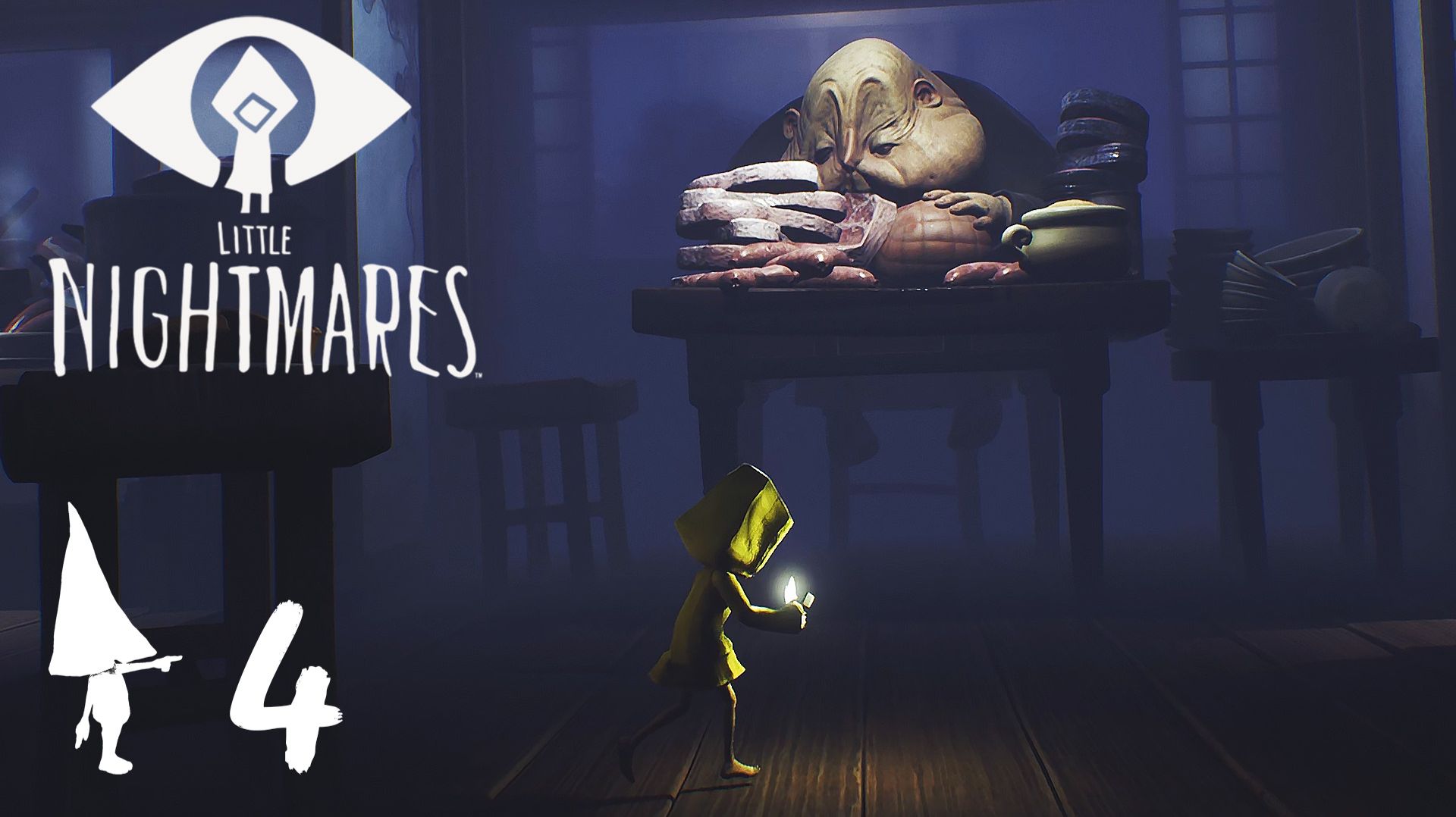 Little Nightmares прохождение - ГОСТИННАЯ, ЮРКАЯ ЛИСИЧКА МЕЖ ГОЛОДНЫХ ВОЛКОВ #04 смотреть онлайн