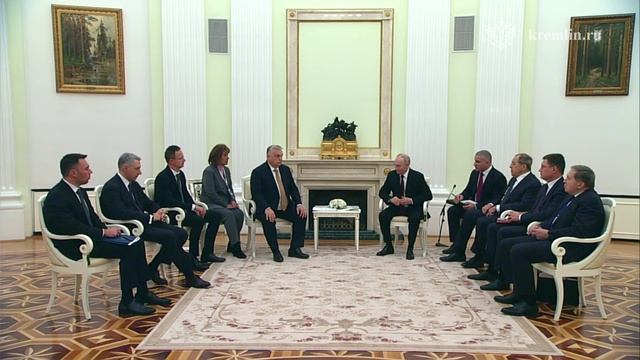 Начало встречи Владимира Путина с Премьер-министром Венгрии Виктором Орбаном смотреть онлайн