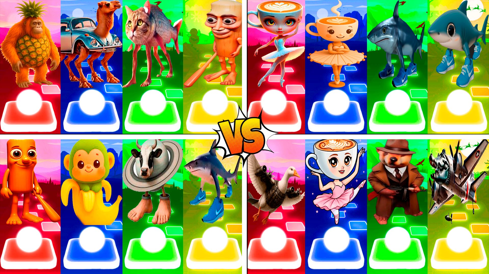 МЕГАМИКС ОРАНГУТИНИ АНАНАСИНИ 🆚 БАЛЕРИНА КАПУЧИНО 🆚 ДРУГИЕ БРЕЙНРОТ МЕМЫ | Tiles Hop №297-300 смотреть онлайн