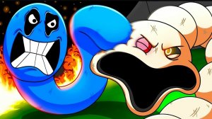 ГОЛОДНАЯ ЗМЕЯ против БОЛЬШОГО ЧЕРВЯ! (Мультяшная анимация)