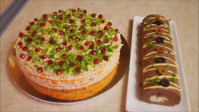 ЗАКУСОЧНЫЙ торт на Новый Год и ПЕЧЕНОЧНЫЙ паштет Закуски на новогодний стол смотреть онлайн