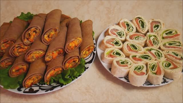 Рулетики от которых НЕЛЬЗЯ ОТКАЗАТЬСЯ закуска из лаваша и печеночные рулетики смотреть онлайн