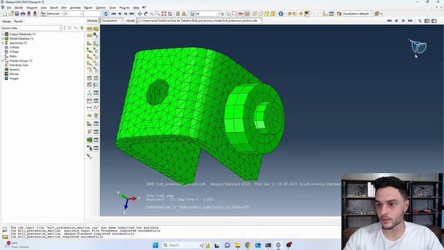Abaqus Tutorials: Bolt Pretension Techniques. Part 1 смотреть онлайн