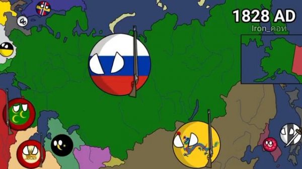 History of Russia and neighbor (650 - 2024) Countryballs Best version