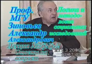 А.А.Зиновьев - Логика и методология социальных исследований Лекция 7(21)-2 из 36 (27 марта 2003)